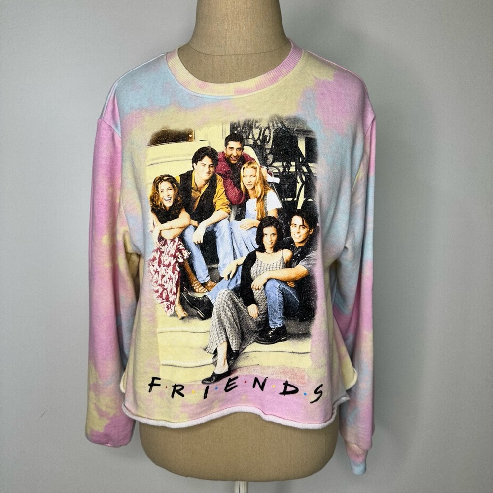 Friends tie dye cropped sweatshirt Medium